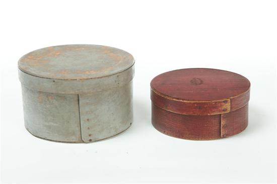 Appraisal: TWO PANTRY BOXES American nd half- th century bentwood Round