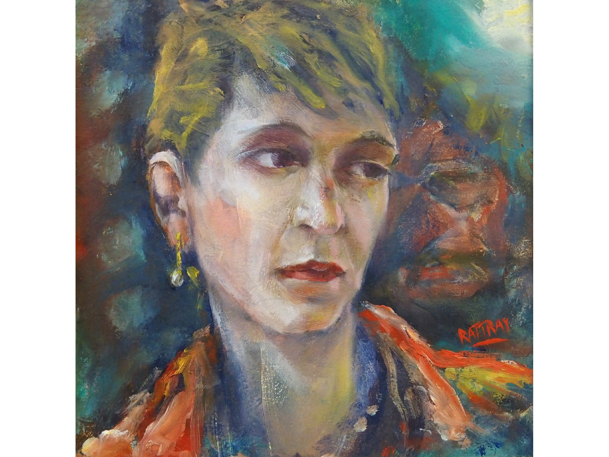 Appraisal: VINCENT RATTRAY Scottish - PORTRAIT OF A WOMANOil on board