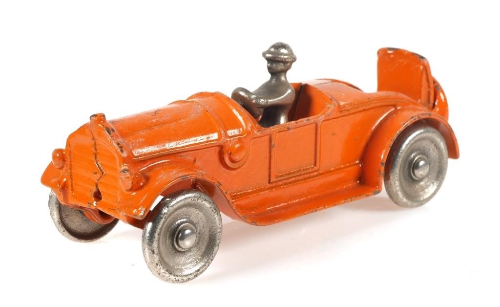 Appraisal: Orange Kilgore cast iron roadster with driver and rumble seat