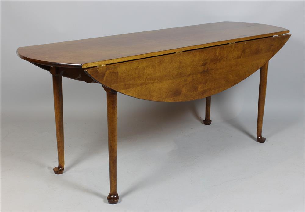 Appraisal: QUEEN ANNE STYLE MAPLE HARVEST TABLE the long and narrow