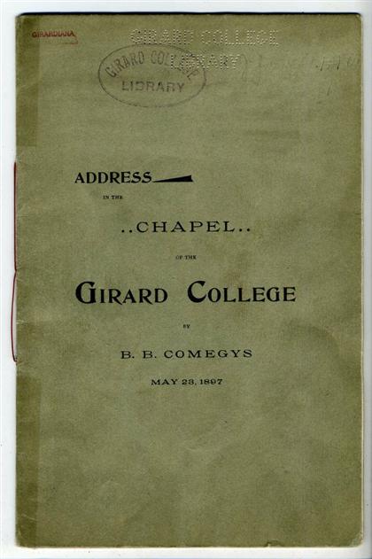 Appraisal: Lot Philadelphia Girard College - Pamphlets C Chandler Joseph R