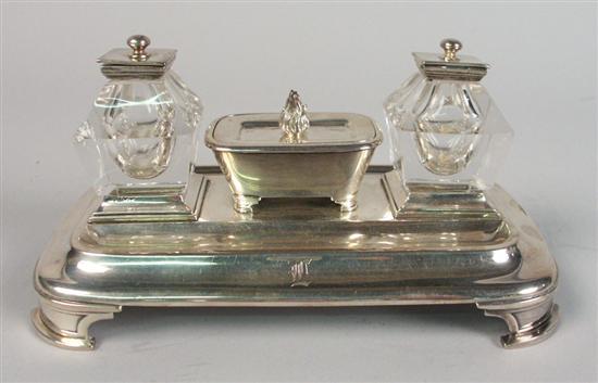 Appraisal: VICTORIAN SILVER INKWELL London E J W Barnard maker length