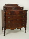 Appraisal: CHEST OF DRAWERS - Sheraton period mahogany bow front chest