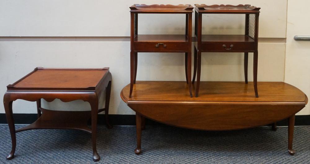 Appraisal: Pair of Mahogany End Tables a Mahogany Drop Leaf Coffee