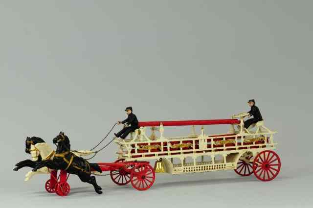 Appraisal: CONTEMPORARY CAST IRON LADDER WAGON Impressive scale painted in white