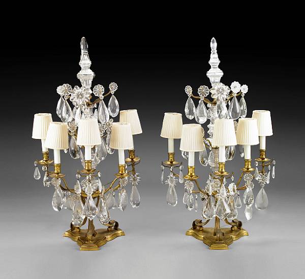 Appraisal: A pair of Louis XV style gilt metal and cut