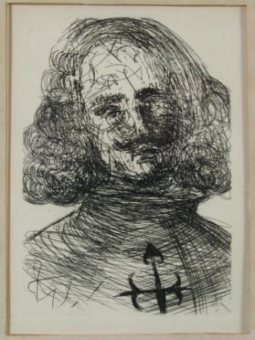 Appraisal: Salvador Dali France Spain - x Etching ''Velazquez'' in x