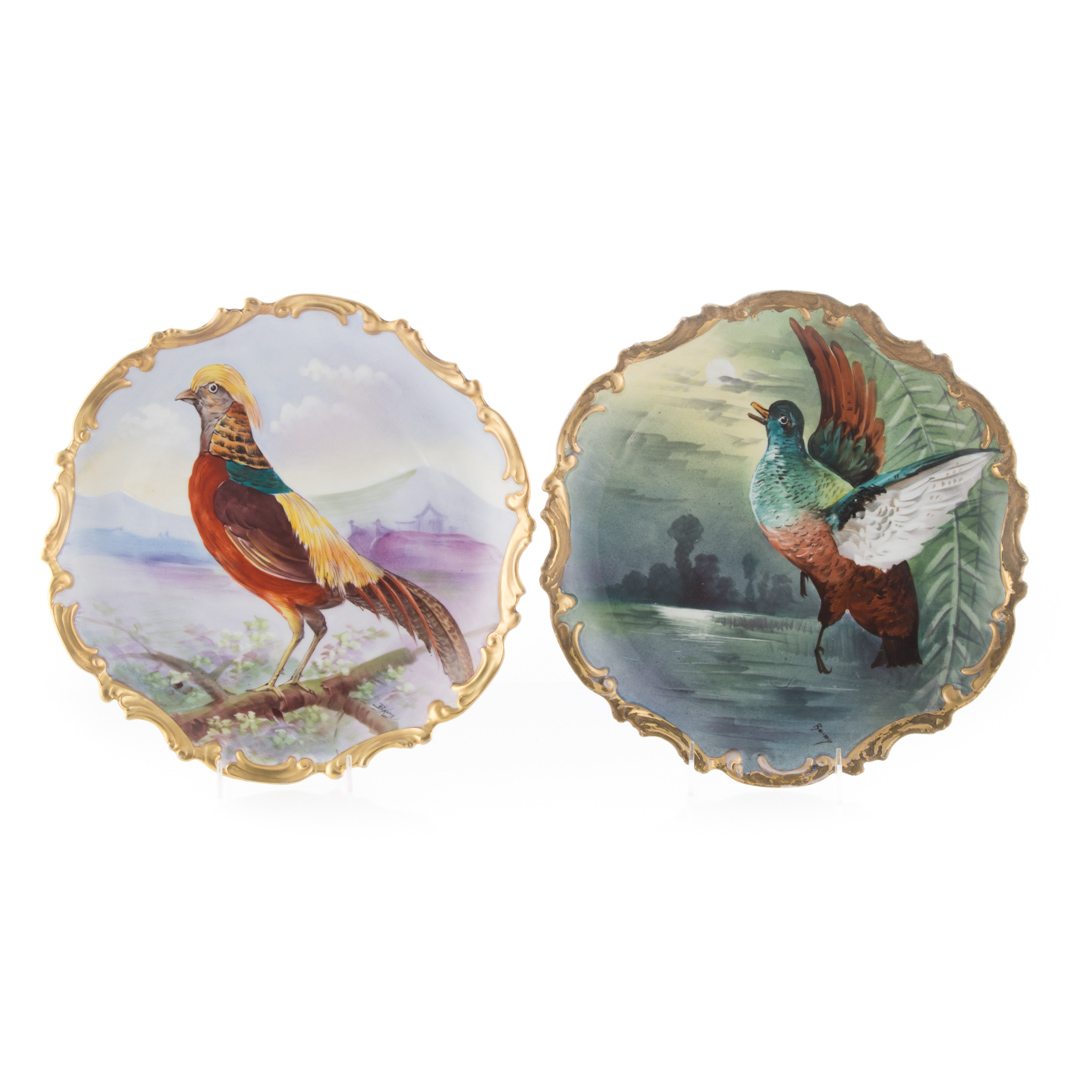 Appraisal: Two Limoges painted game plaques late th century each with