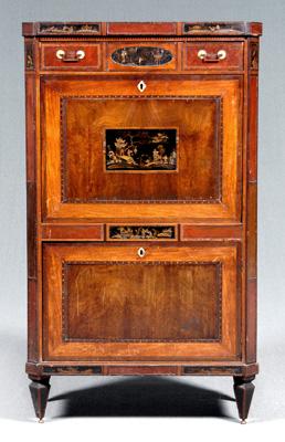 Appraisal: Italian neoclassical secretaire burlwood and satinwood veneers with oak secondary