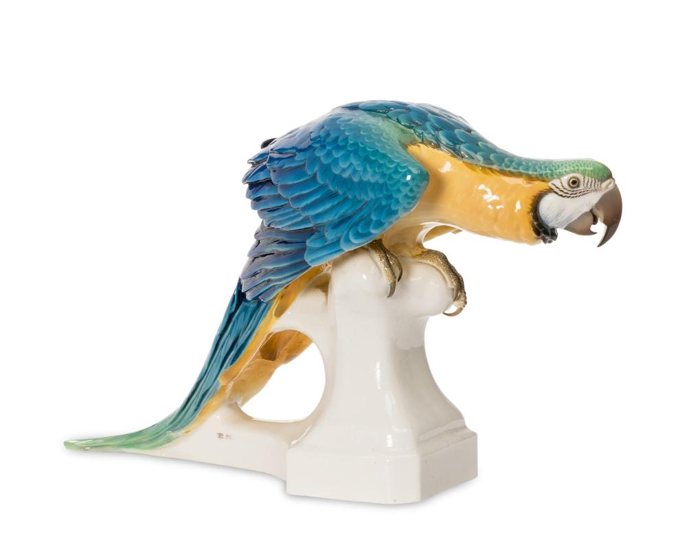 Appraisal: A LARGE NYMPHENBURG MACAW PORCELAIN FIGUREA large Nymphenburg macaw porcelain