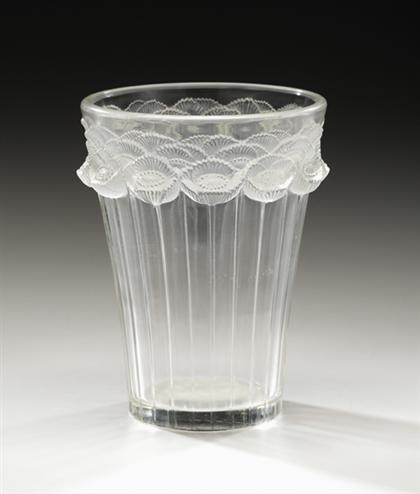 Appraisal: Lalique 'Boutons D'or' pattern glass vase th century Of tapered