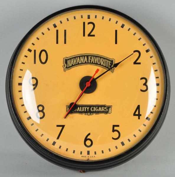 Appraisal: Havana Favorite Quality Cigars Electric Clock Description to Working Condition