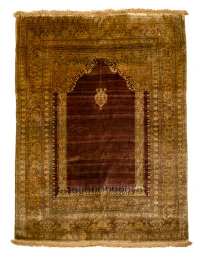 Appraisal: Silk Tabriz prayer rug northwest persia circa late th century