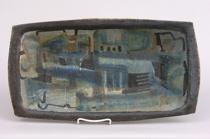 Appraisal: Illums Bolighus Oblong Pottery Platter Deep platter has an abstract