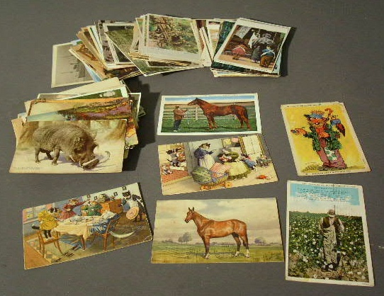 Appraisal: Group of vintage postcards- cartoon equestrian shipping travel etc approx