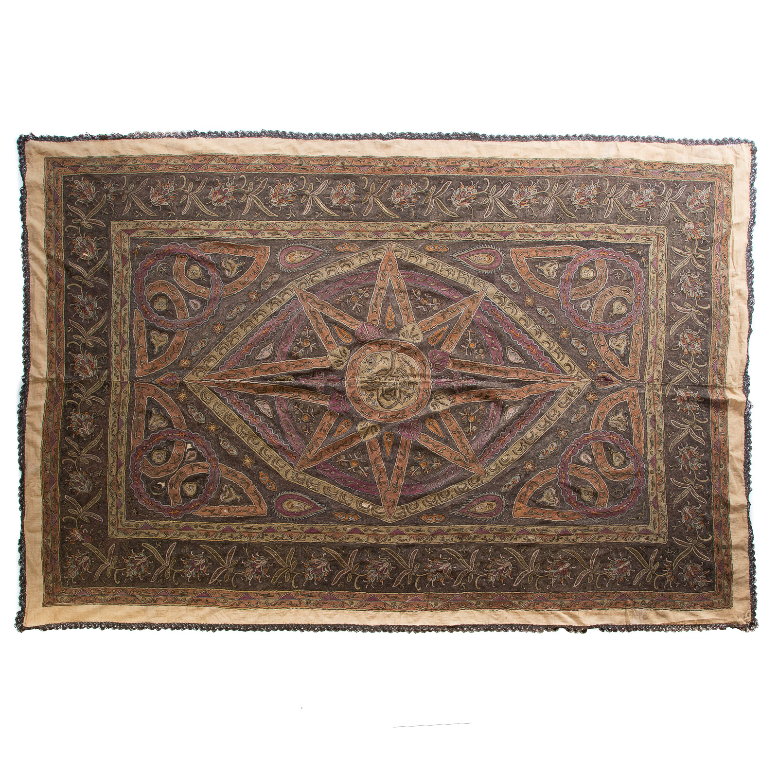 Appraisal: PERSIAN METALLIC THREAD TAPESTRY First quarter- th century cloth with