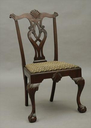 Appraisal: Chippendale-Style Mahogany Side Chair In the Philadelphia manner x x