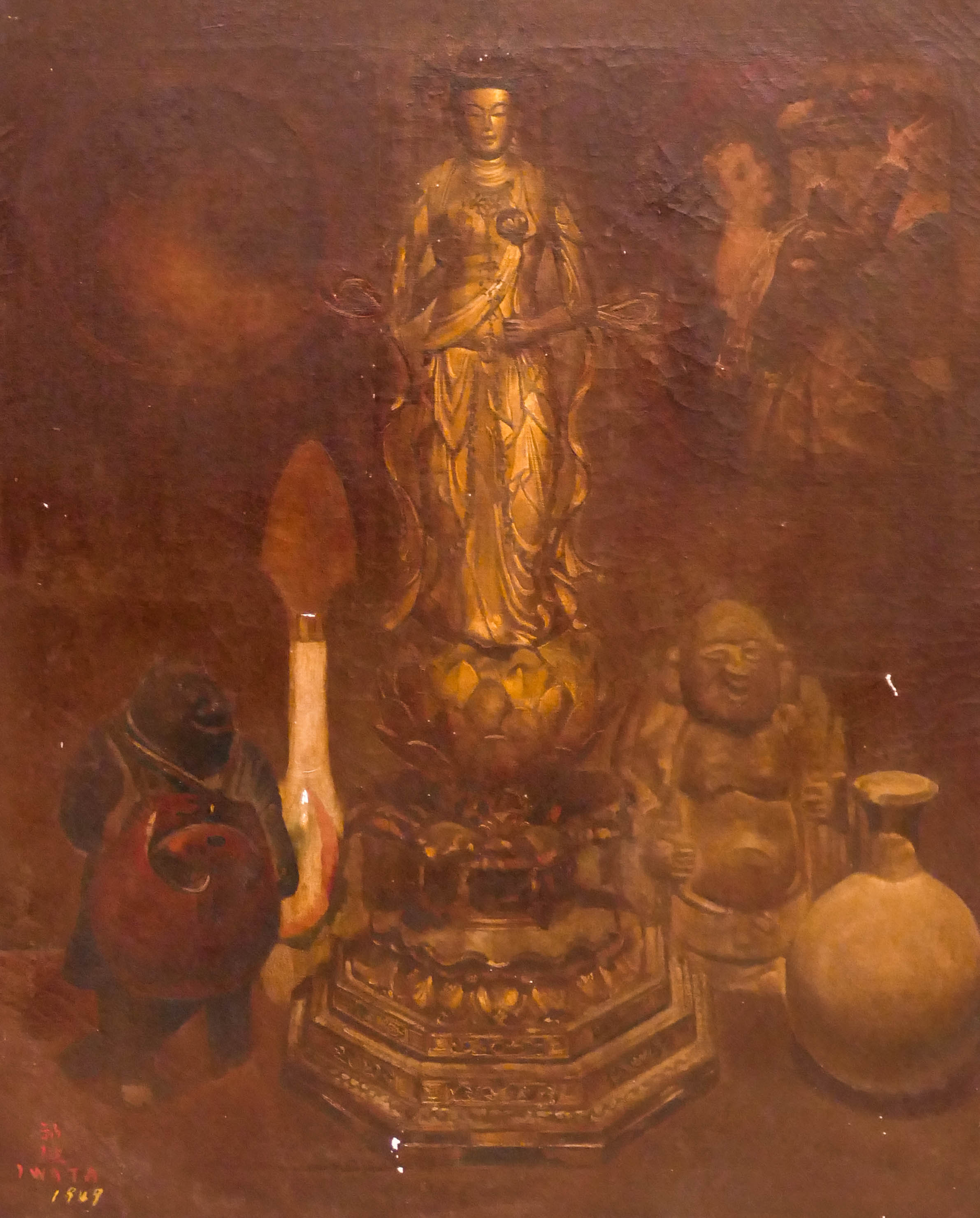 Appraisal: Attributed to Eikichi Iwata - Japanese ''Guanyin Still Life'' Oil