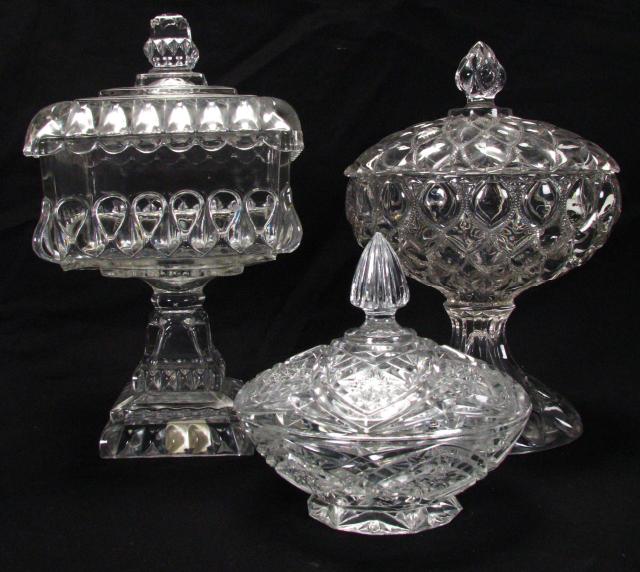 Appraisal: Group of Antique Pattern Glass including square pedestal compote ''