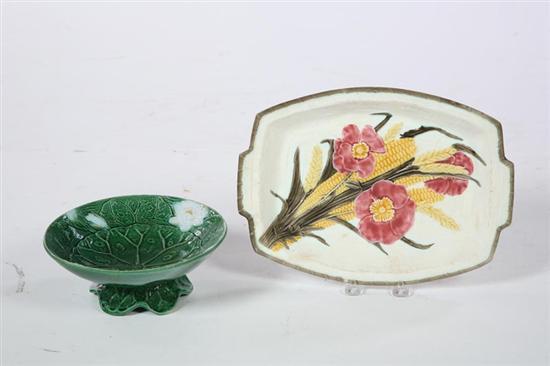 Appraisal: TWO PIECES OF MAJOLICA English nd half- th century Wedgwood