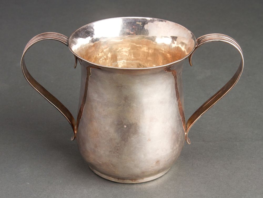 Appraisal: English Silver Double Handled Cup Beaker th C English sterling