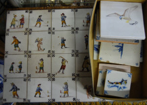 Appraisal: Twenty Four Delft tiles part inset into the top of