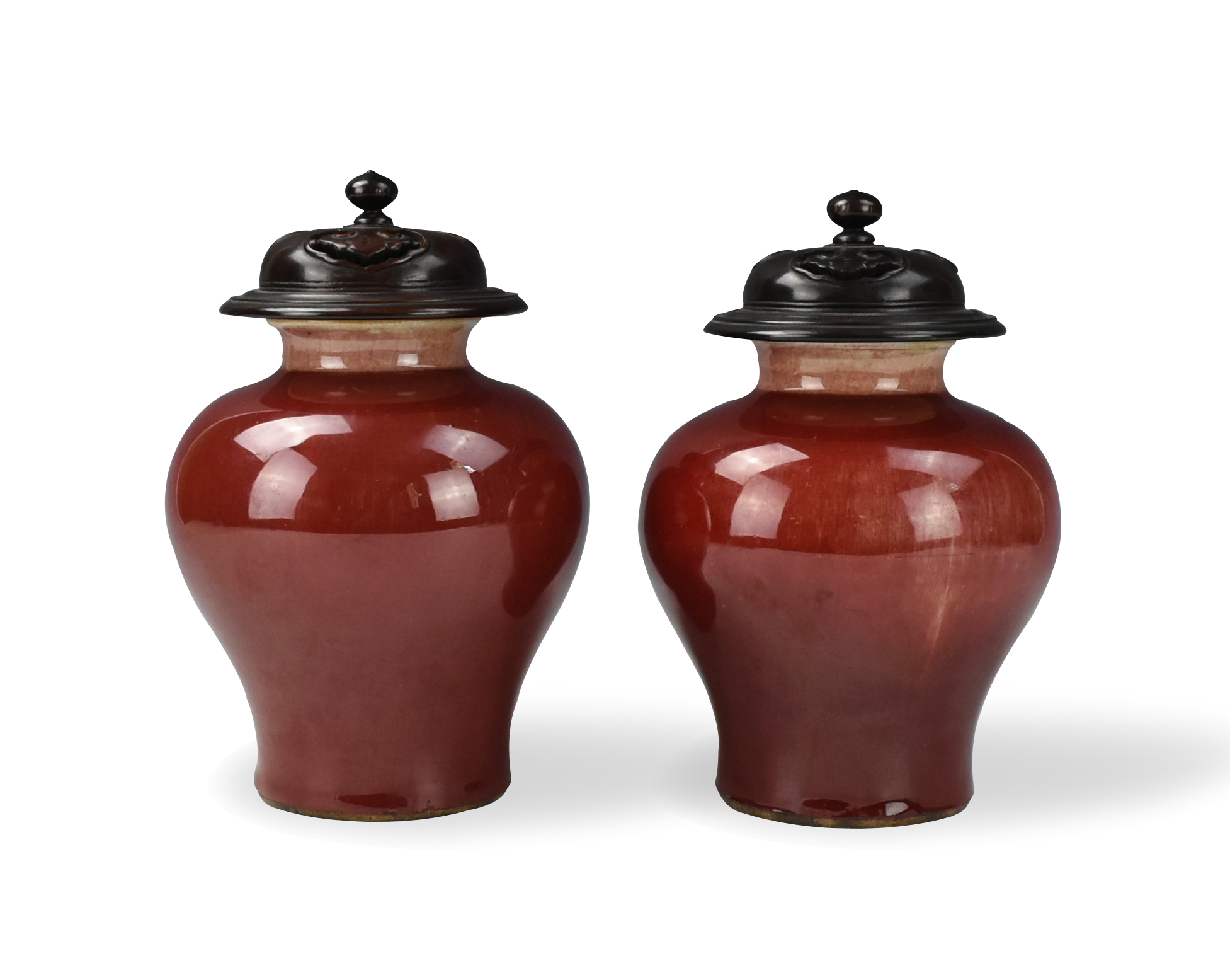 Appraisal: Chinese - th C pair of sang de boeuf glazed