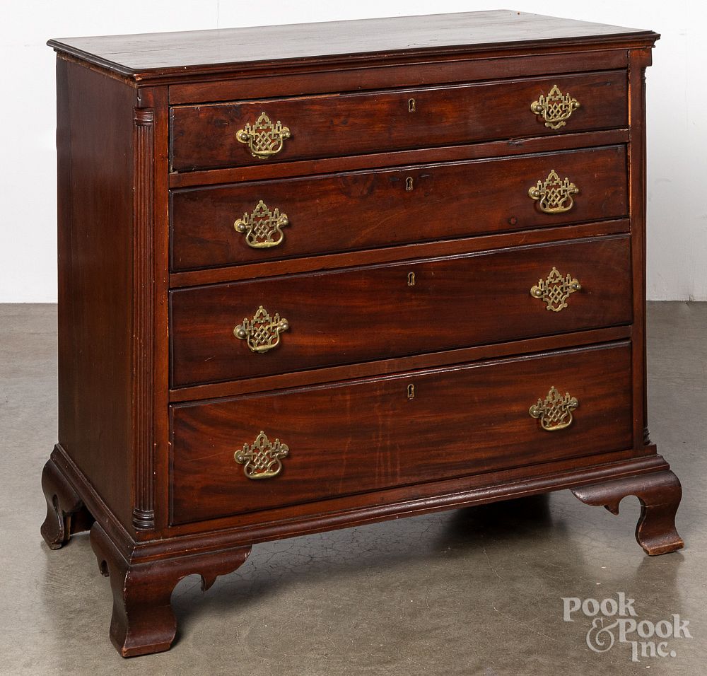 Appraisal: Pennsylvania Chippendale walnut chest of drawers Pennsylvania Chippendale walnut chest