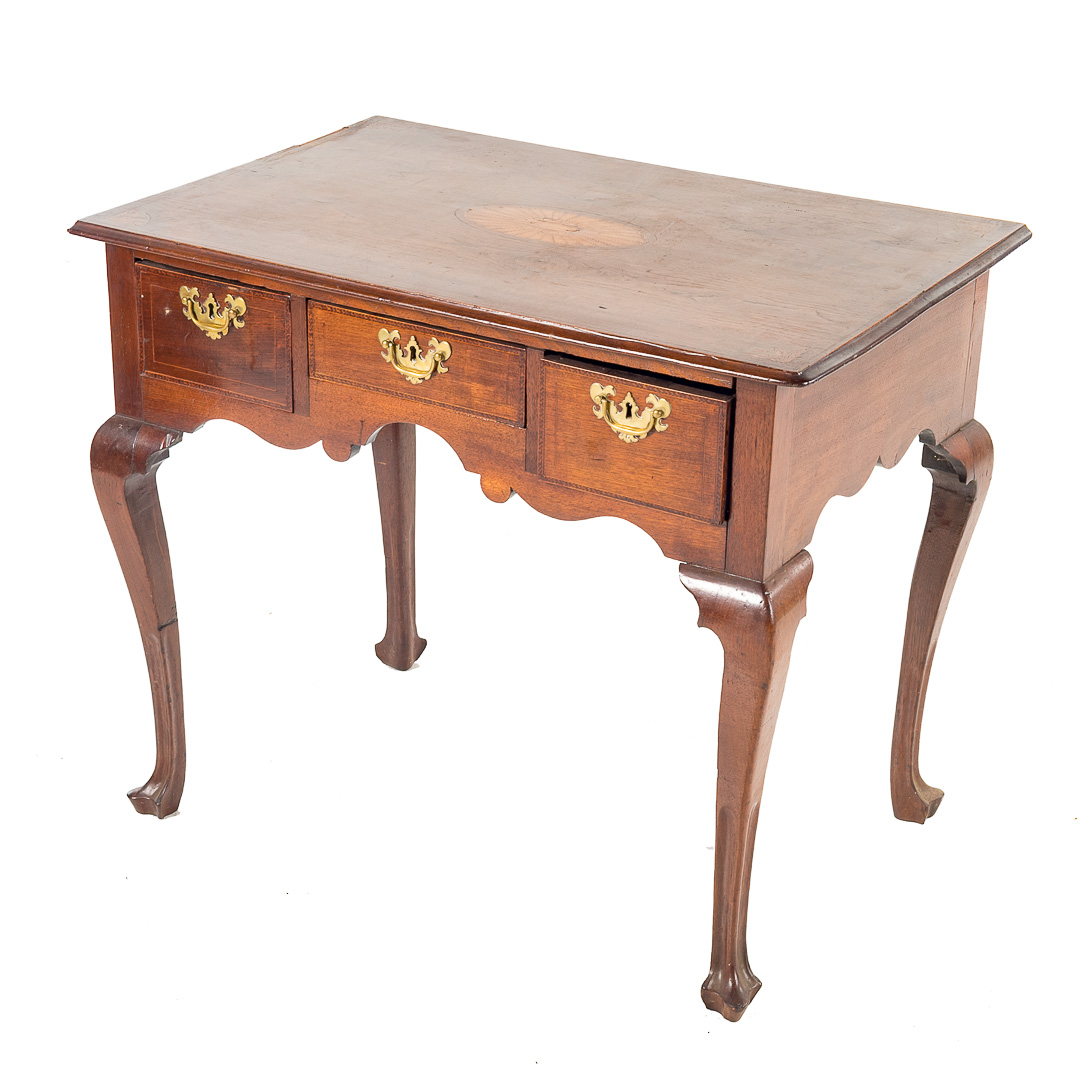 Appraisal: George III inlaid walnut low boy late th early th