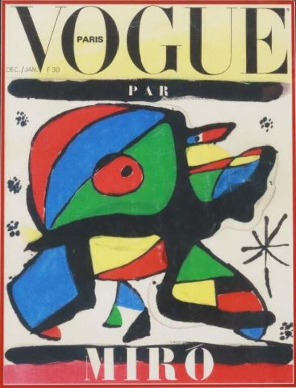 Appraisal: Framed print on paper Vogue Paris Joan Miro after the