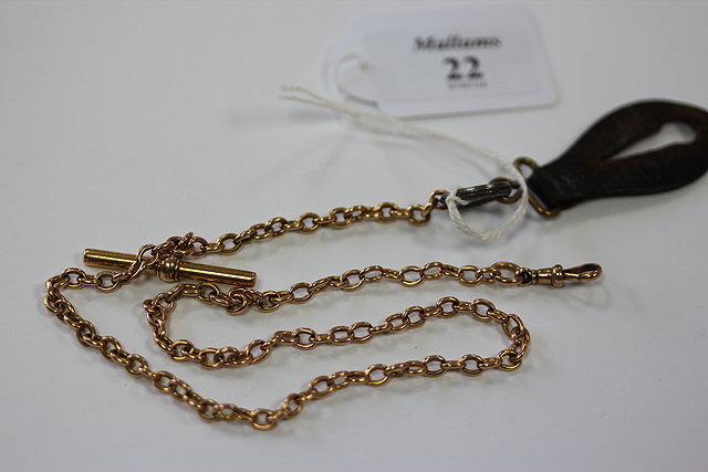 Appraisal: A YELLOW METAL PROBABLY GOLD WATCH CHAIN approximately gms