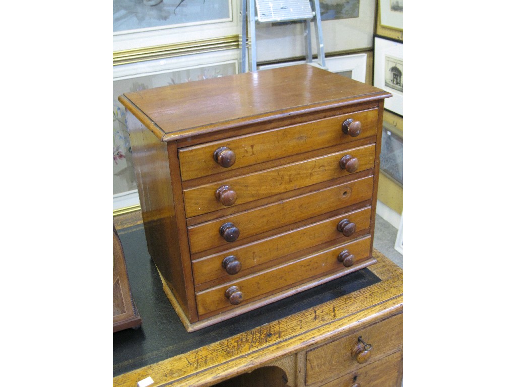 Appraisal: Five drawer collectors cabinet