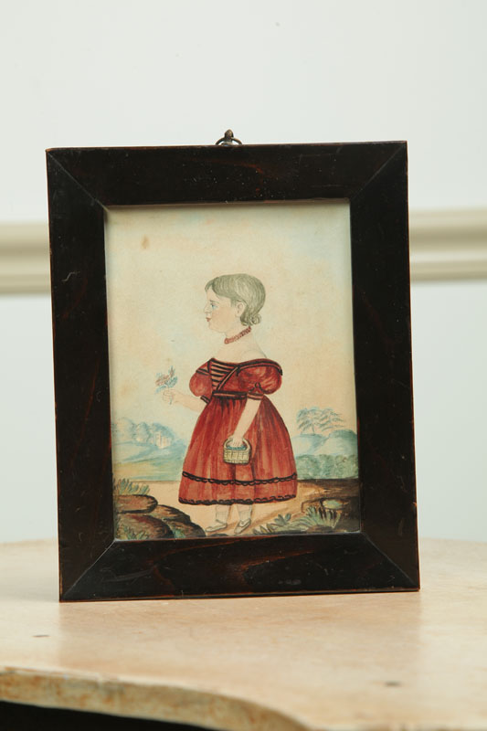 Appraisal: MINIATURE PORTRAIT OF A GIRL American nd quarter- th century