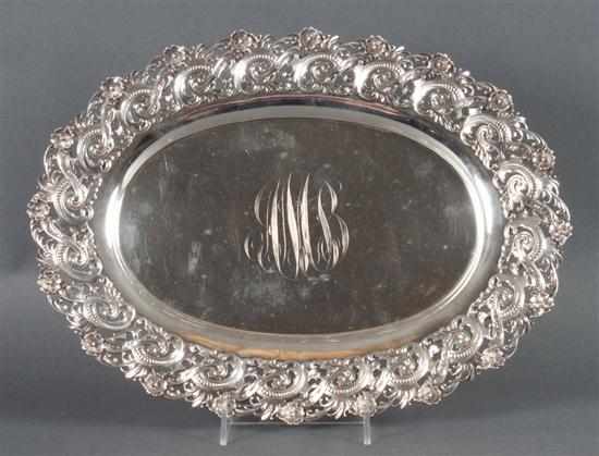 Appraisal: American Beaux Arts repousse sterling silver platter Redlich Co New