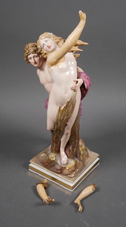 Appraisal: Large high Meissen statue with first-quality crossed swords mark on