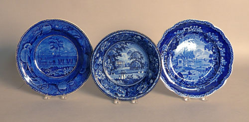 Appraisal: Three Historical blue Staffordshire plates th c two - dia