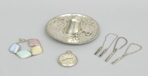 Appraisal: An Eclectic Group of Silver Items A sombrero shape ashtray