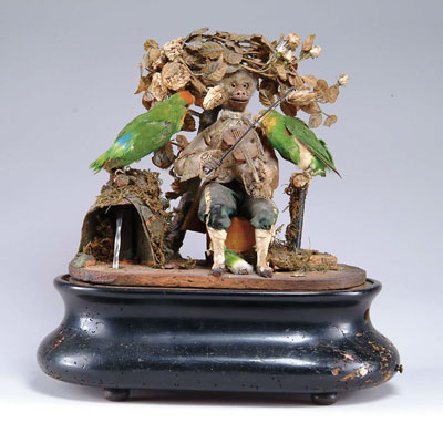 Appraisal: FRENCH MONKEY FIDDLER AUTOMATON Possibly by Phailibois this well detailed