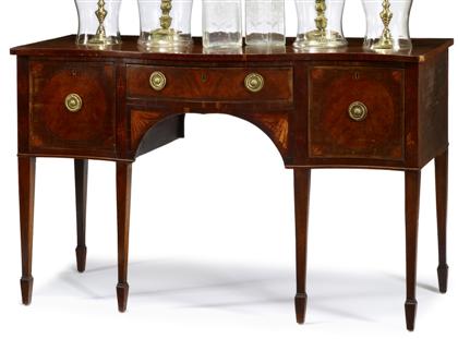 Appraisal: Regency inlaid mahogany sideboard early th century