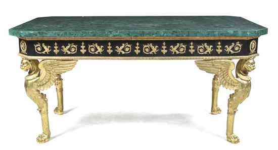 Appraisal: An Empire Style Patinated and Gilt Bronze Center Table having