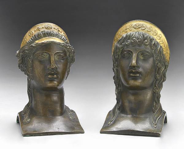 Appraisal: Two Empire gilt and patinated bronze busts first quarter th