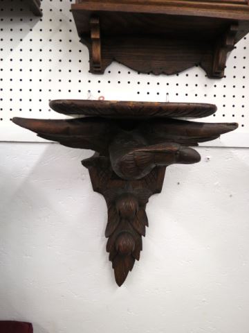 Appraisal: Early Carved Wooden Shelf eagle decor great for clock x