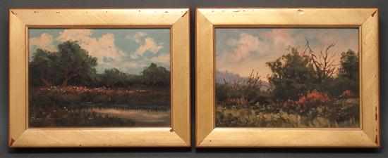 Appraisal: Heinie Hartwig American b Landscapes pair of oils on board