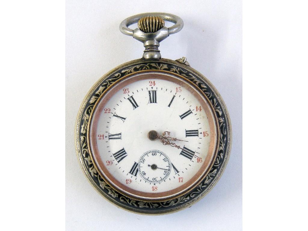 Appraisal: k engraved cylinder fob watch gm together with a ct