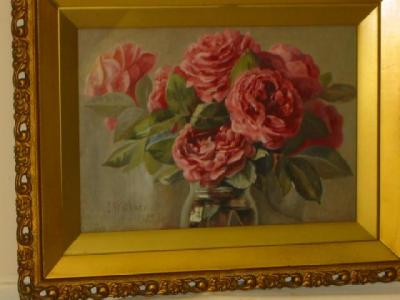 Appraisal: ISABELLA WALLACE Still Life with Camelias signed and dated on