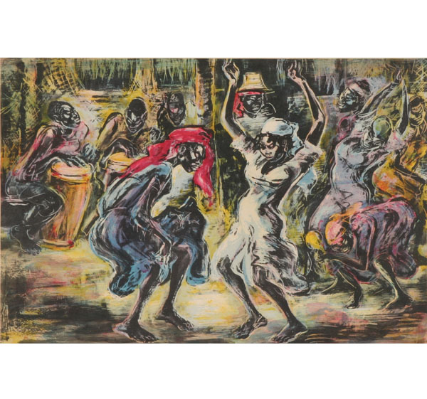 Appraisal: Marion Greenwood American - Haitian Dancers print x image pencil