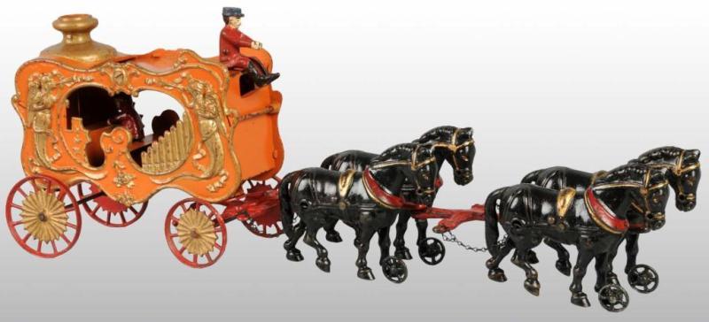 Appraisal: Cast Iron -Horse Calliope Circus Wagon Toy Description The red