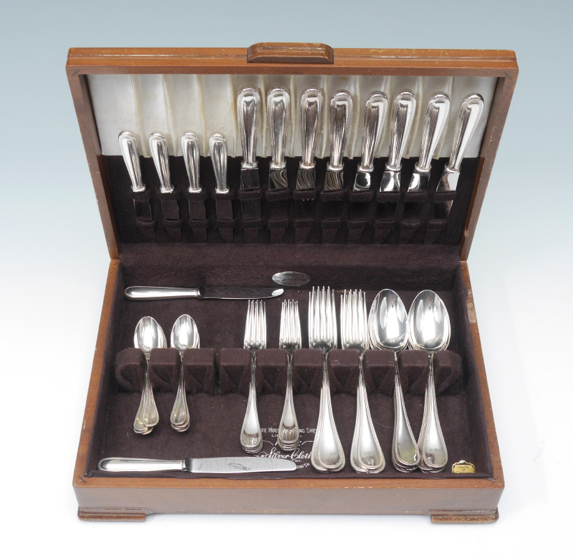 Appraisal: CHRISTOFLE MIMOSA STAINLESS FLATWARE SET Approx pieces in the Mimosa