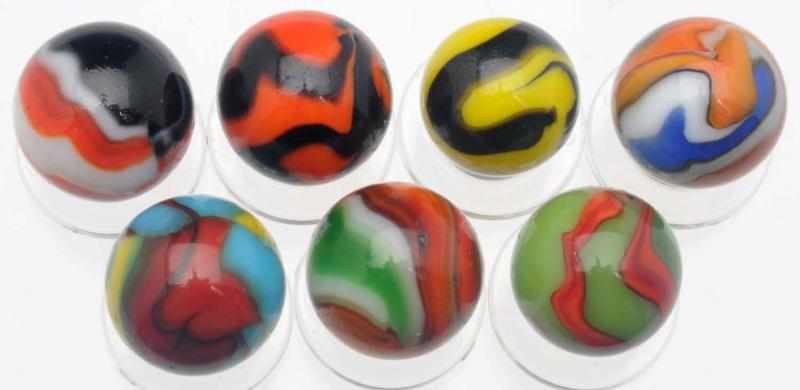 Appraisal: Lot of Assorted Peltier Swirl Marbles Includes one yellow with