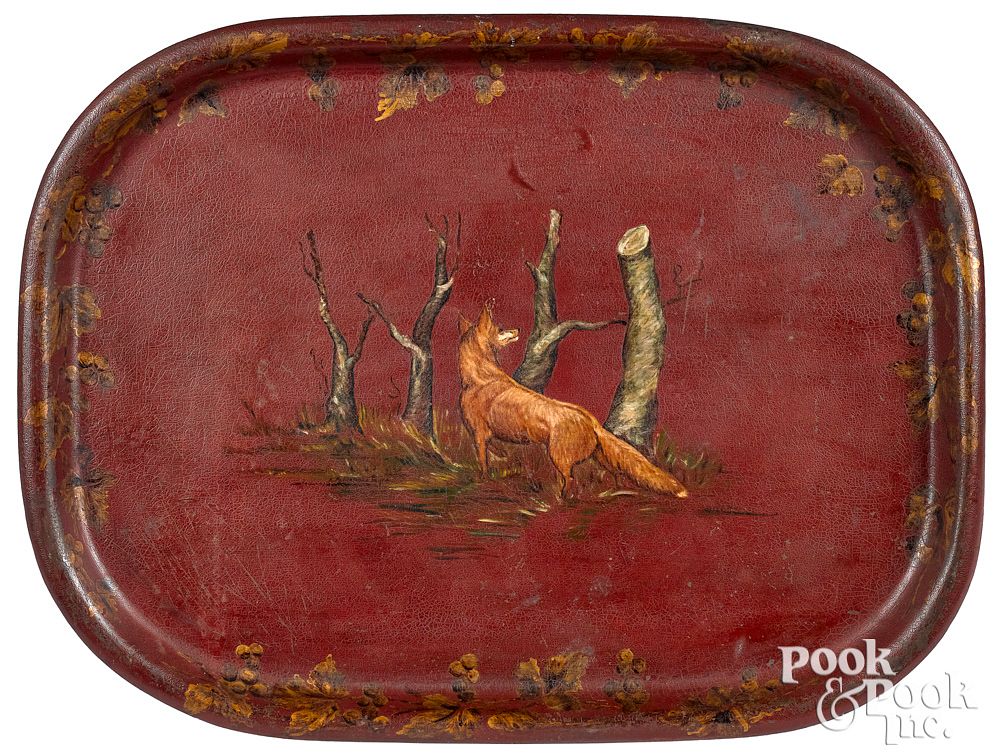 Appraisal: Painted tin tray th c Painted tin tray th c